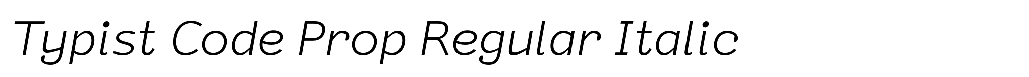 Typist Code Prop Regular Italic image